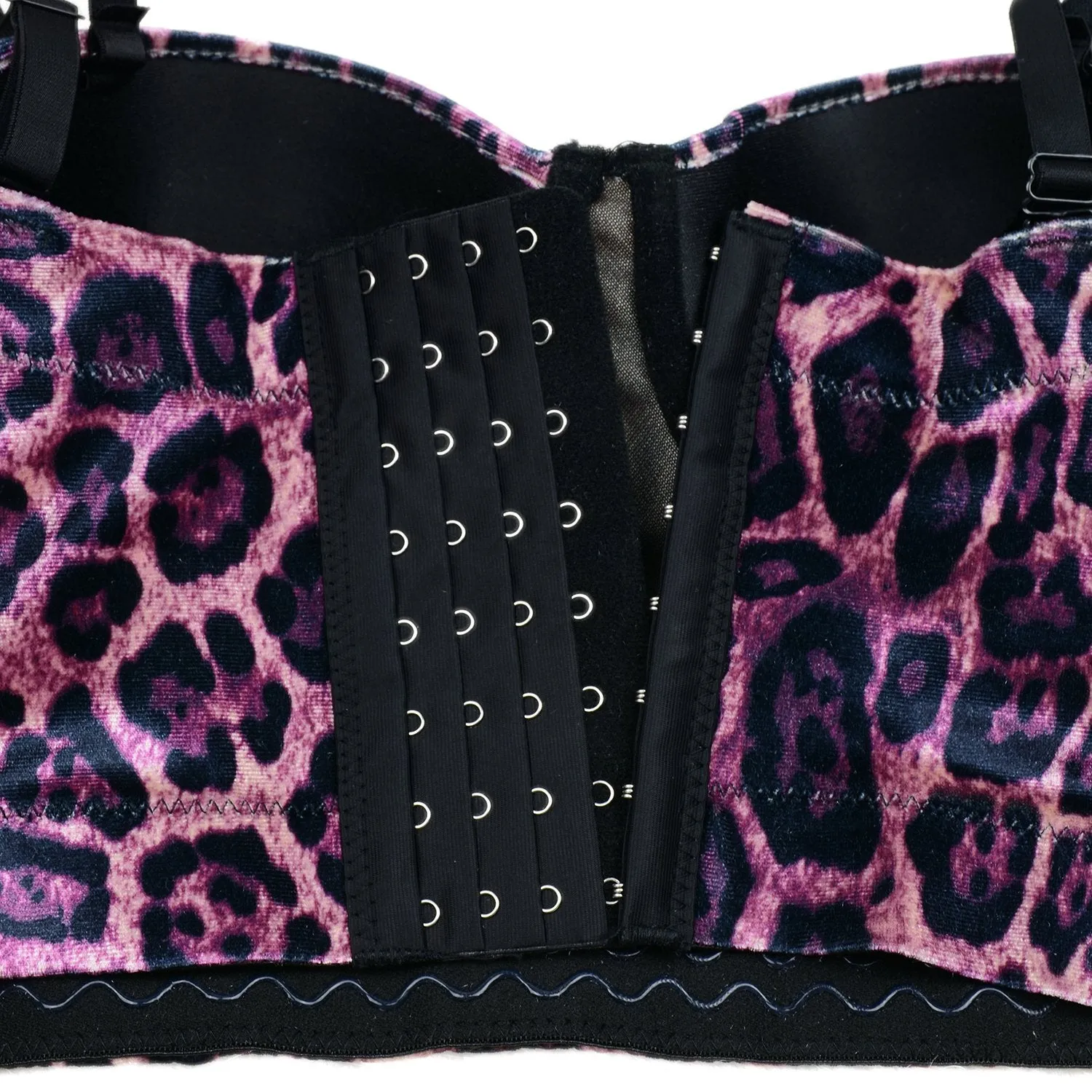 Leopard Pattern Bustier Crop Top Push Up Women's Corset Top Bra Pink