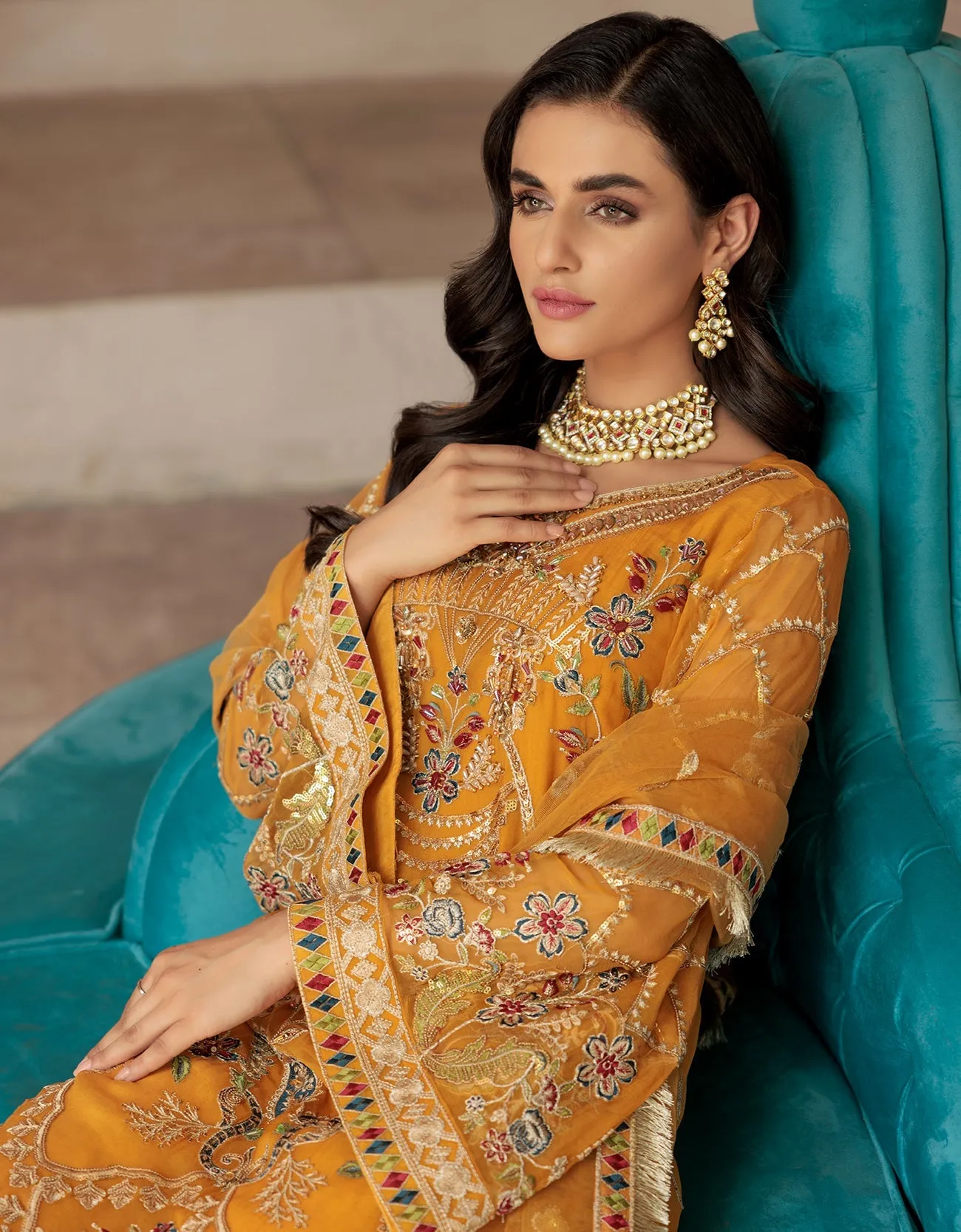 LF 506  | Emaan Adeel Le Festa Premium Collection 2022 Vol-5 |  Unstitched Embroidered Organza Suit