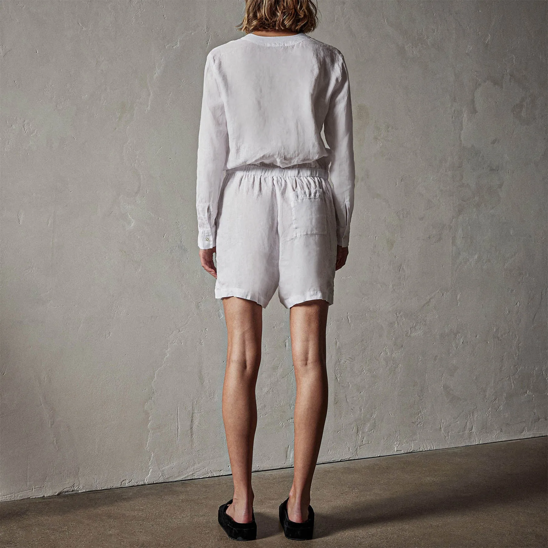 Lightweight Linen Romper - White