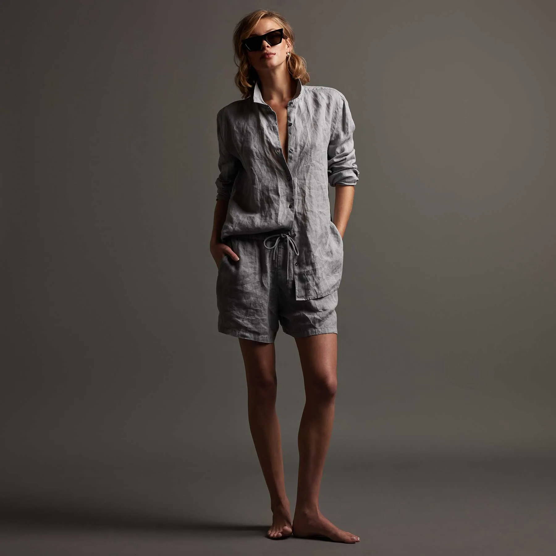 Lightweight Linen Short - Breeze Pigment