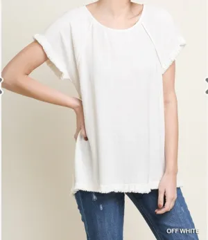 Linen Blend Pintuck Top