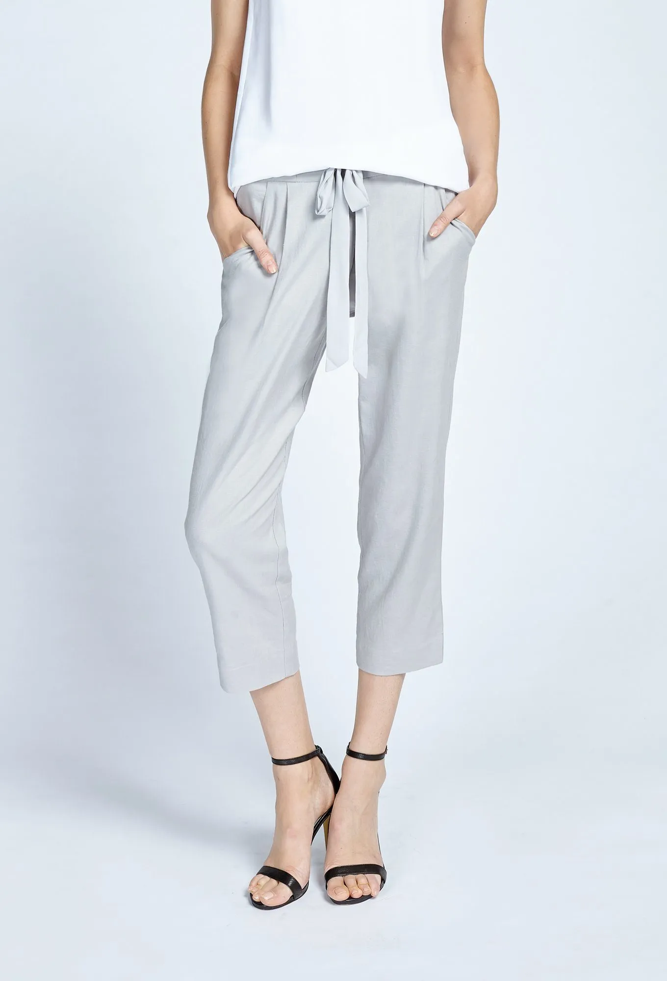 Linen Blend Tapered Trouser Pant