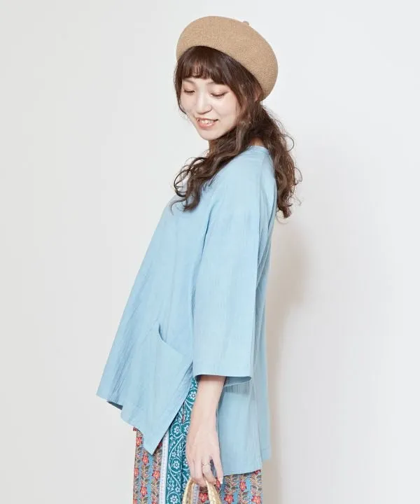 Linen Blend V-Neck Effortless Top