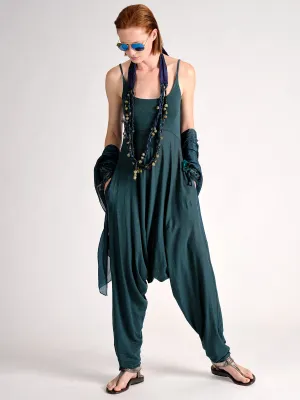 Linen Jersey Drop Crotch Jumpsuit