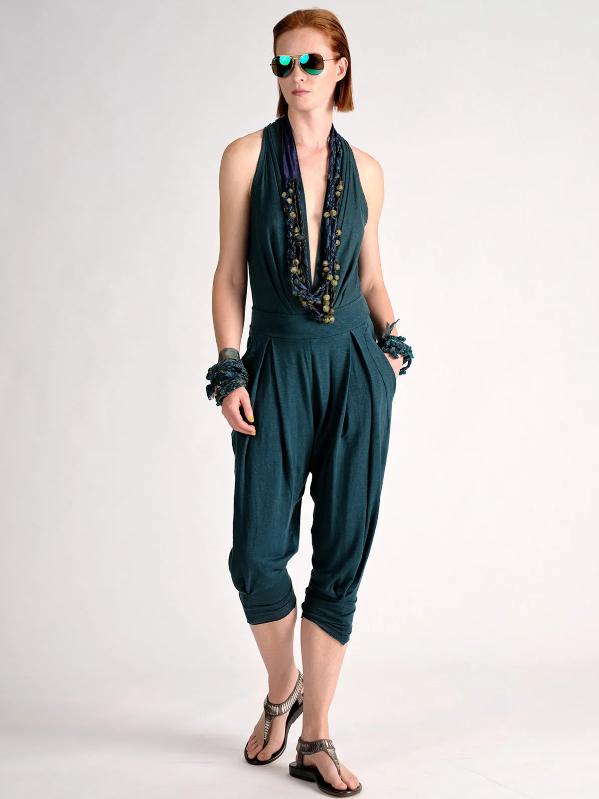 Linen Jersey V Neck Bodysuit