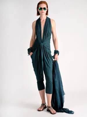 Linen Jersey Wrap and Tie Jumpsuit