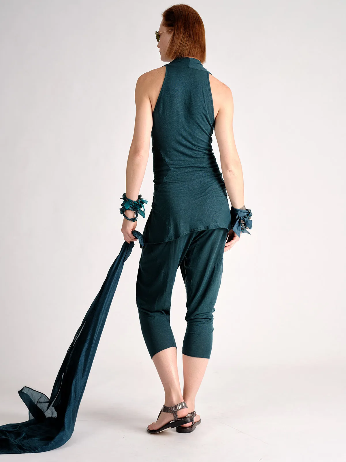 Linen Jersey Wrap and Tie Jumpsuit