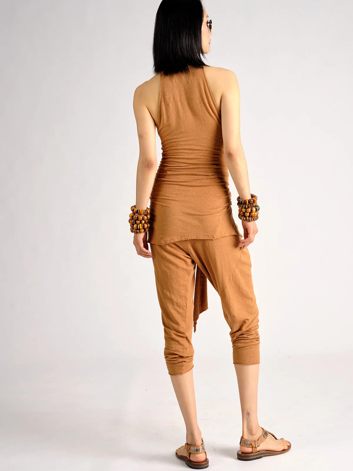 Linen Jersey Wrap and Tie Jumpsuit