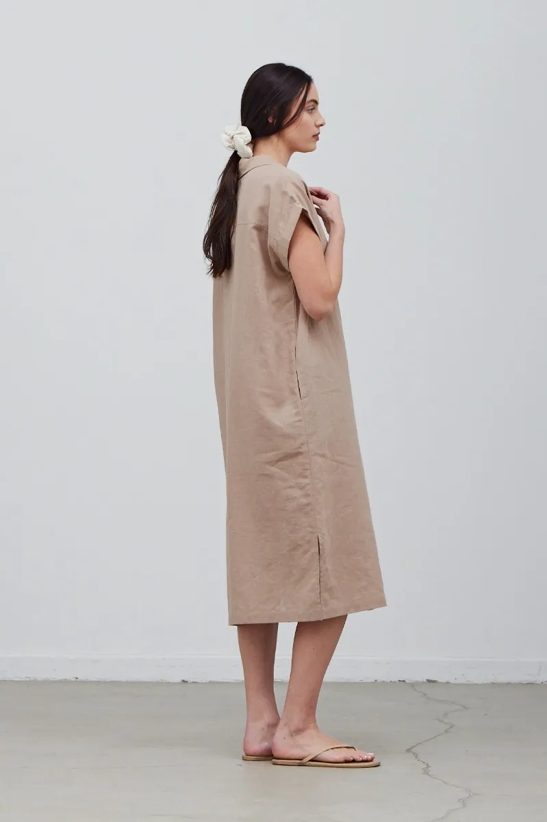 Linen Shirt Dress Relaxed Fit