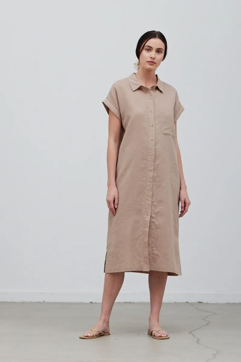 Linen Shirt Dress Relaxed Fit