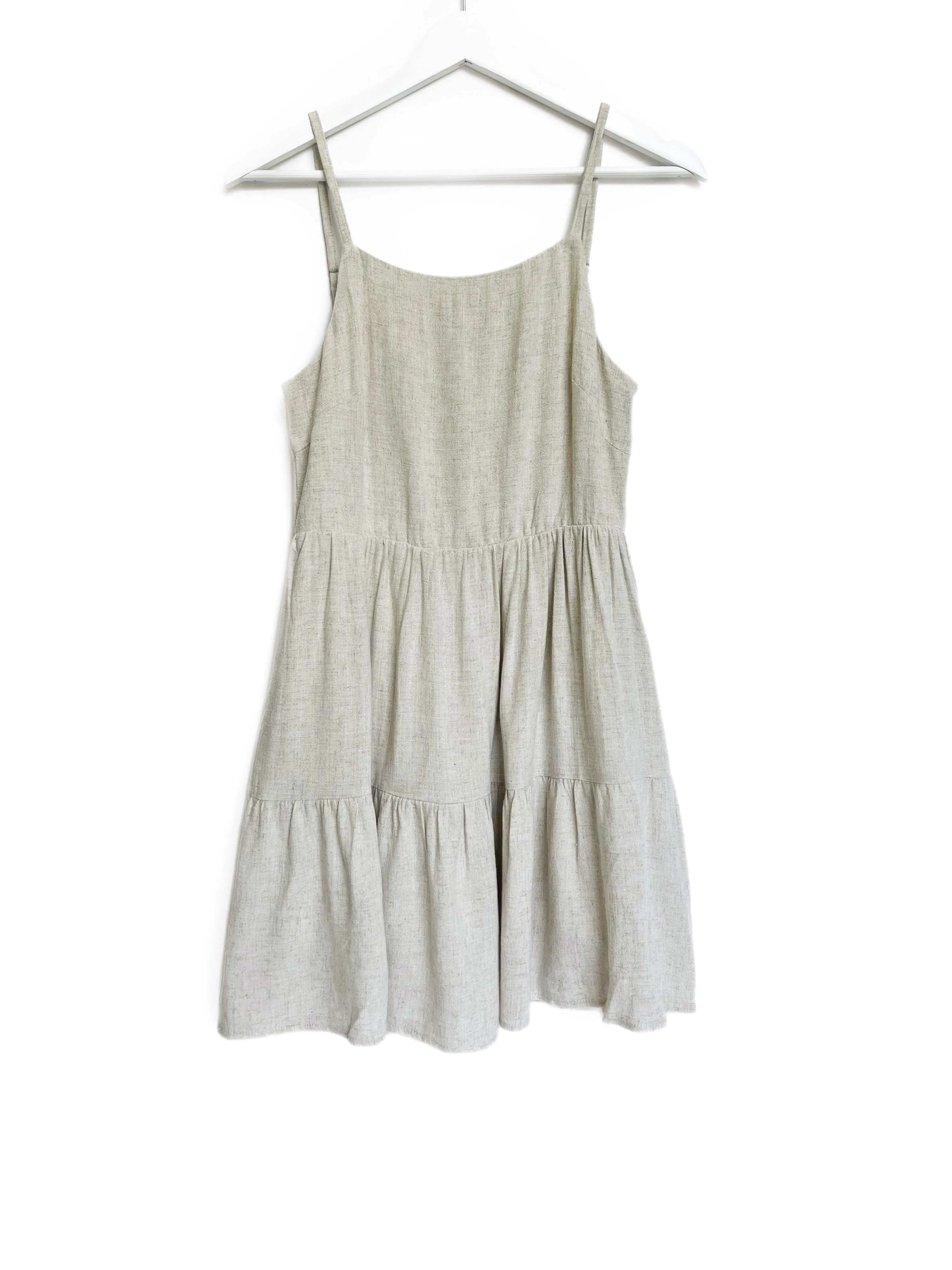 Little Bipsy Women's Linen Tiered Dress - Sand