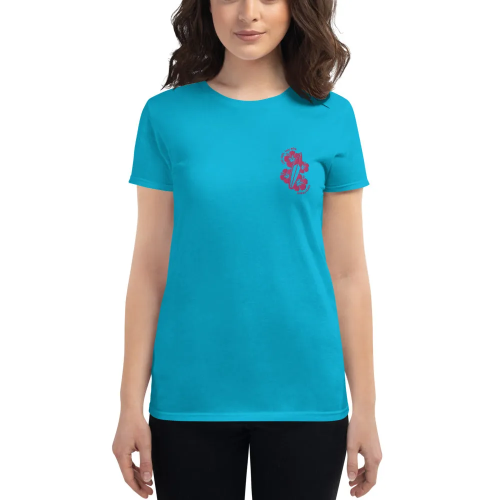 Live Free Live Now Women's short sleeve - Fuchsia Embroidery