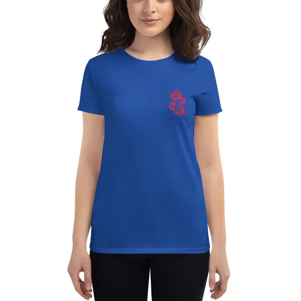 Live Free Live Now Women's short sleeve - Fuchsia Embroidery