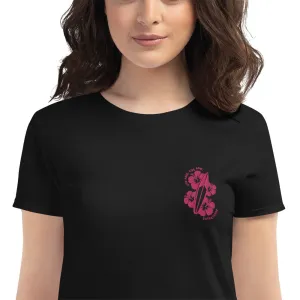 Live Free Live Now Women's short sleeve - Fuchsia Embroidery