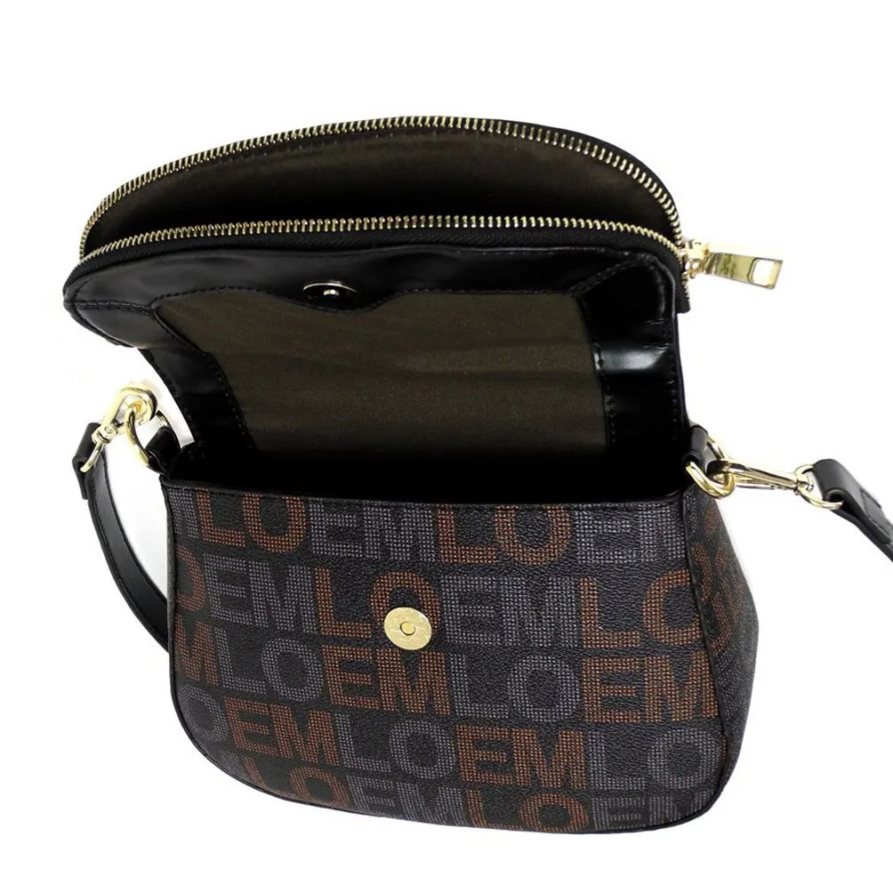 LOEM cream white signature Print cross-body shoulder Bag pouch pockets beige