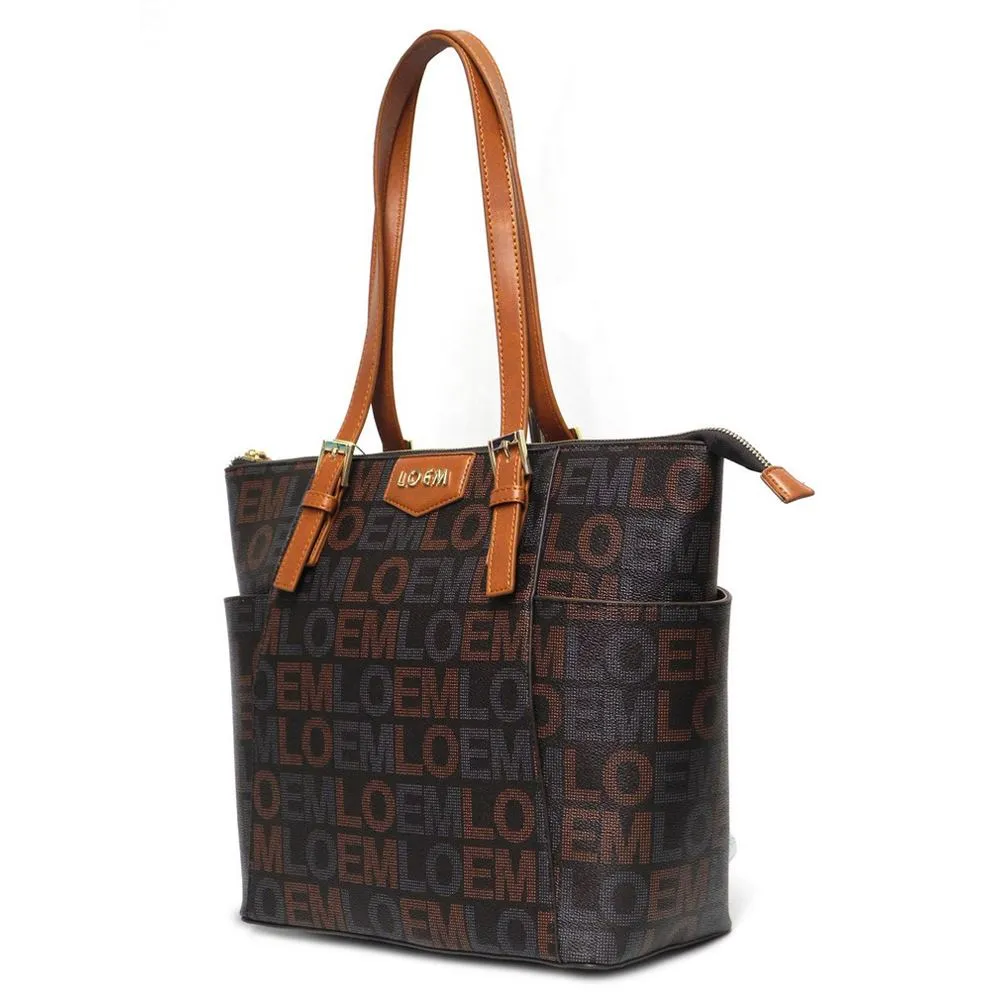 LOEM signature Print signature satchel Bag handbag tote Designer golden metal