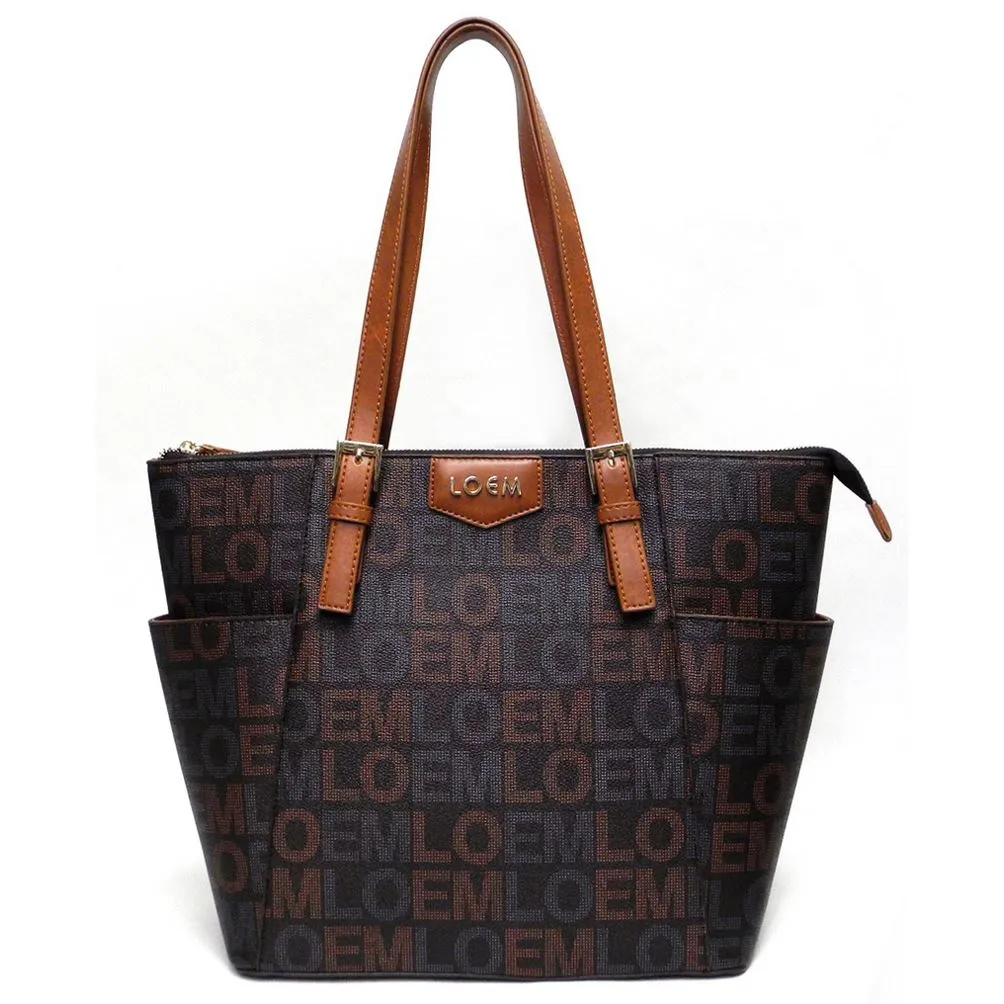 LOEM signature Print signature satchel Bag handbag tote Designer golden metal
