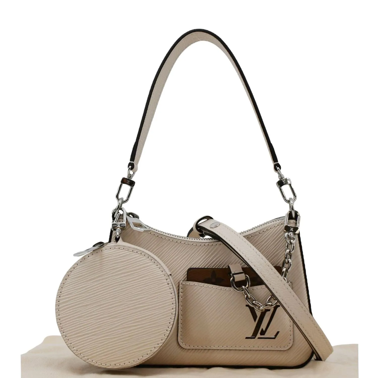 LOUIS VUITTON Marellini Epi Leather Shoulder Bag Cream