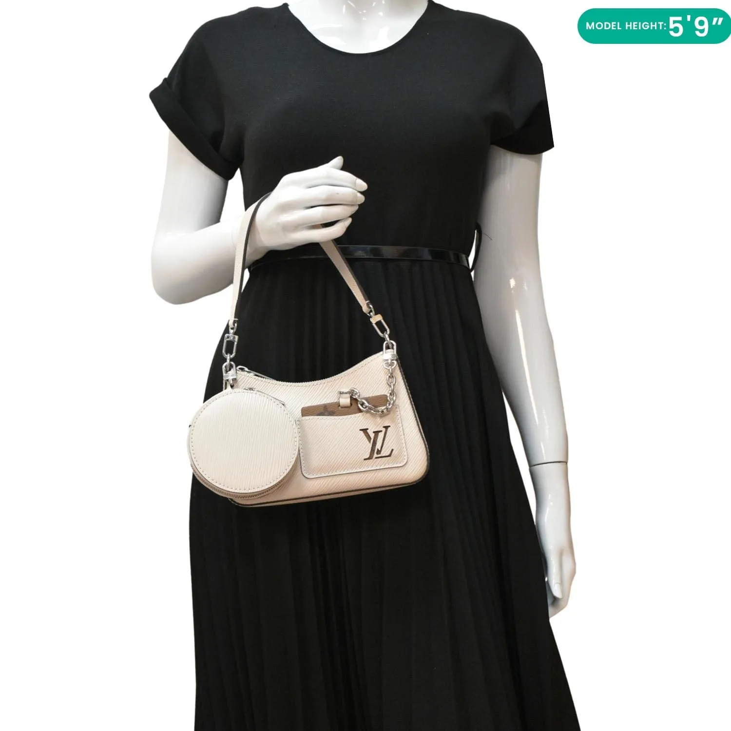 LOUIS VUITTON Marellini Epi Leather Shoulder Bag Cream