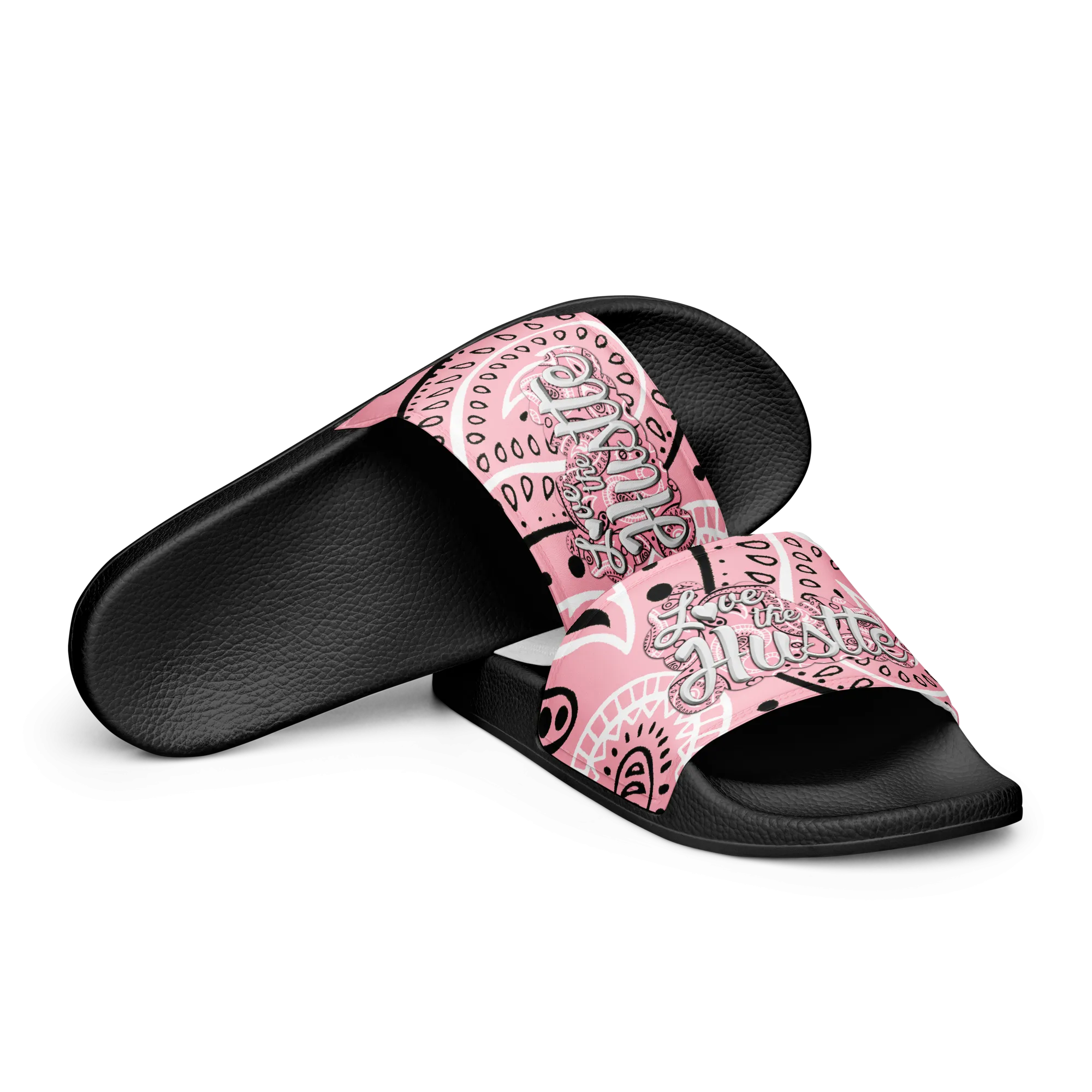 Love The Hustle™ Bandana Women's Slides, Light Pink Tops