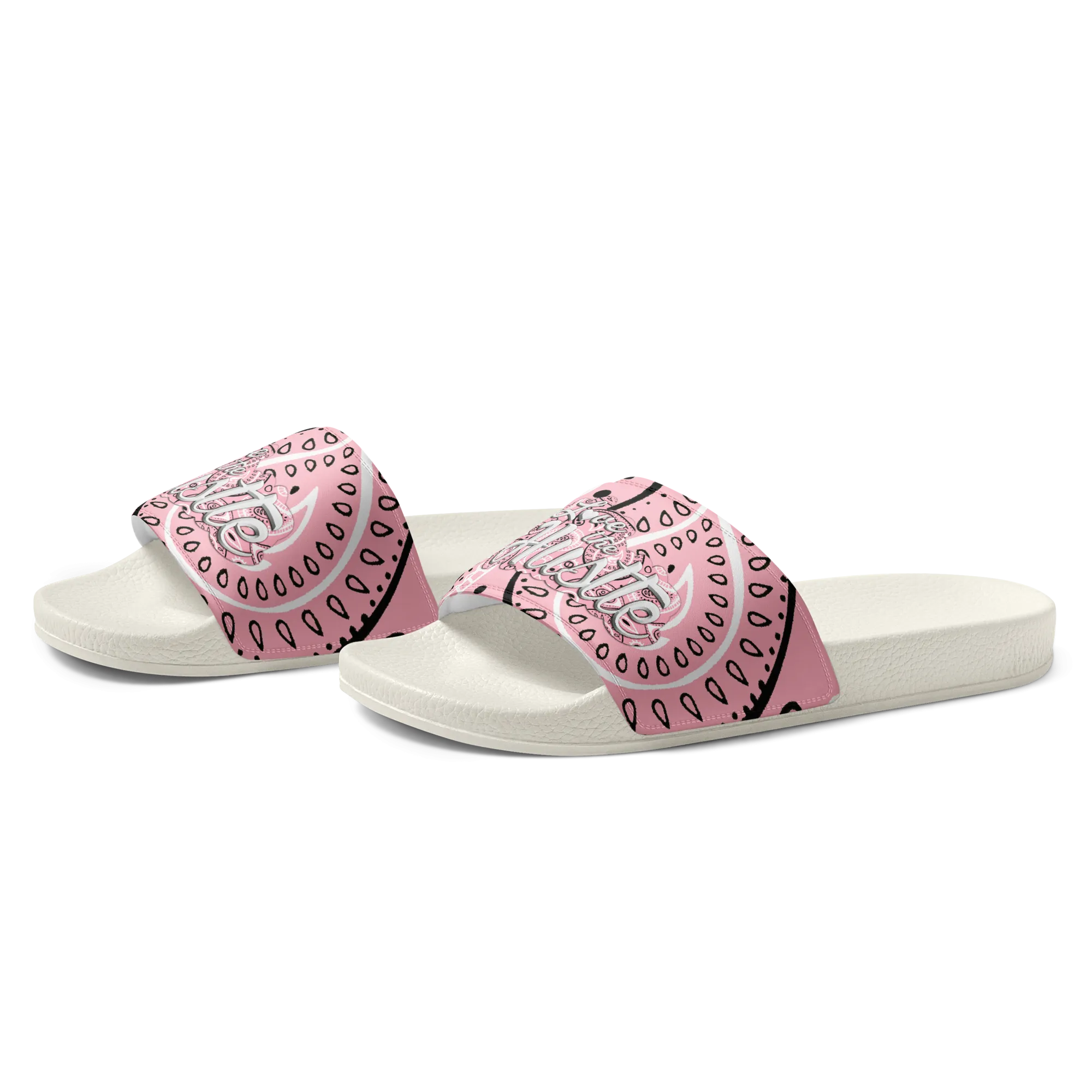 Love The Hustle™ Bandana Women's Slides, Light Pink Tops