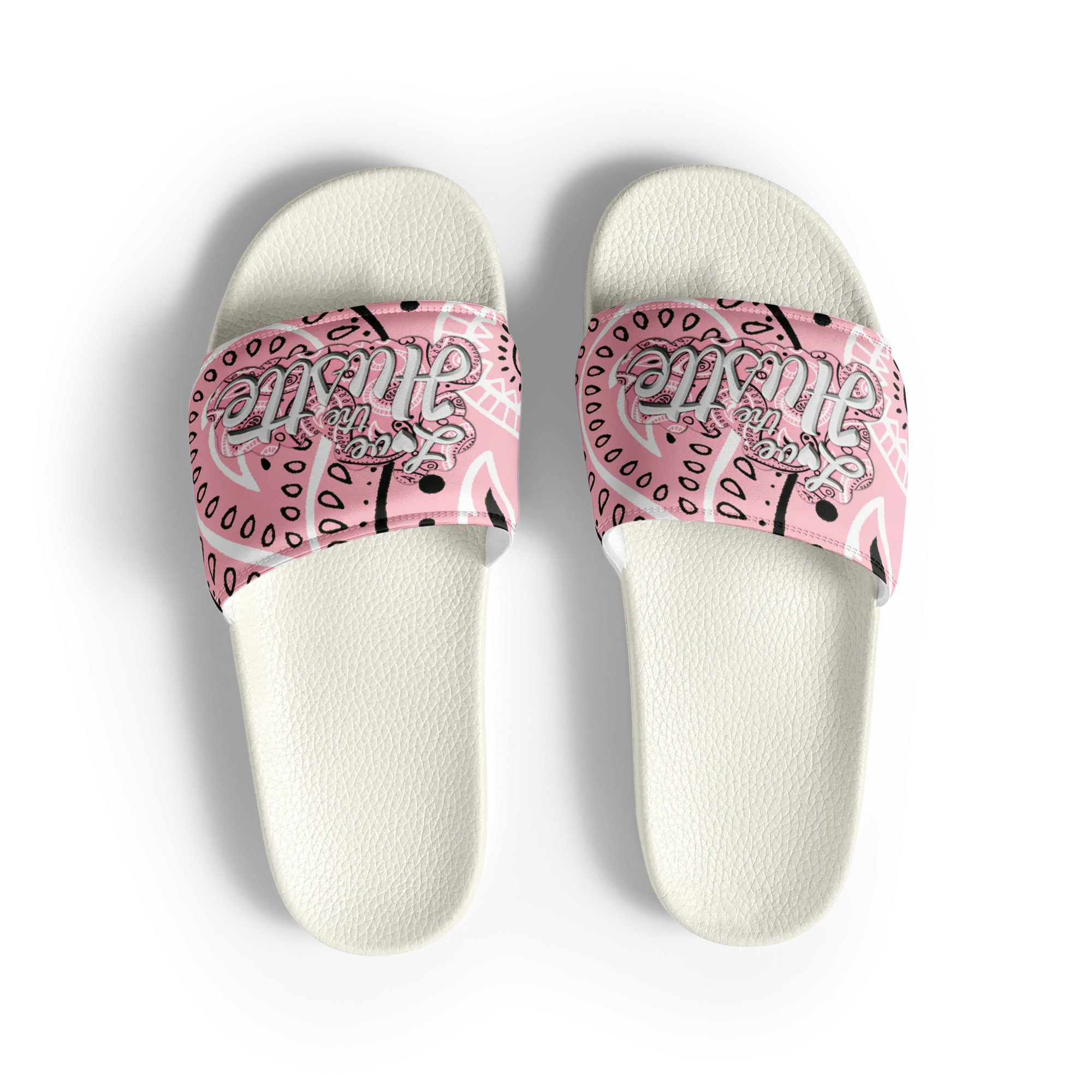 Love The Hustle™ Bandana Women's Slides, Light Pink Tops