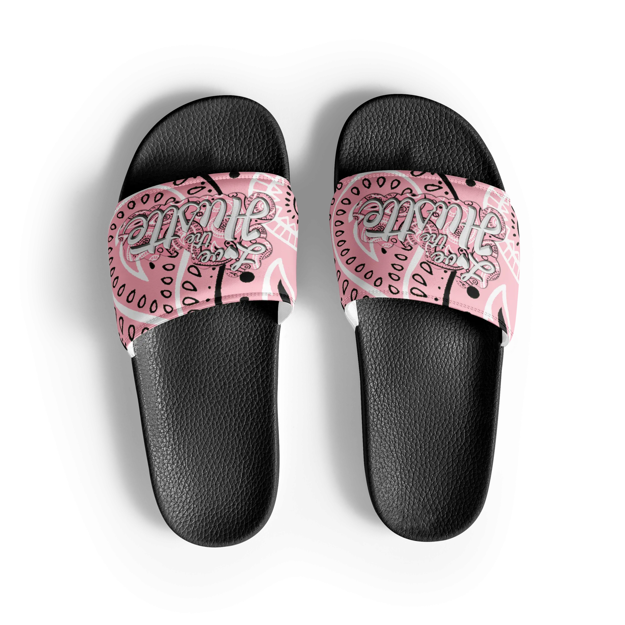 Love The Hustle™ Bandana Women's Slides, Light Pink Tops