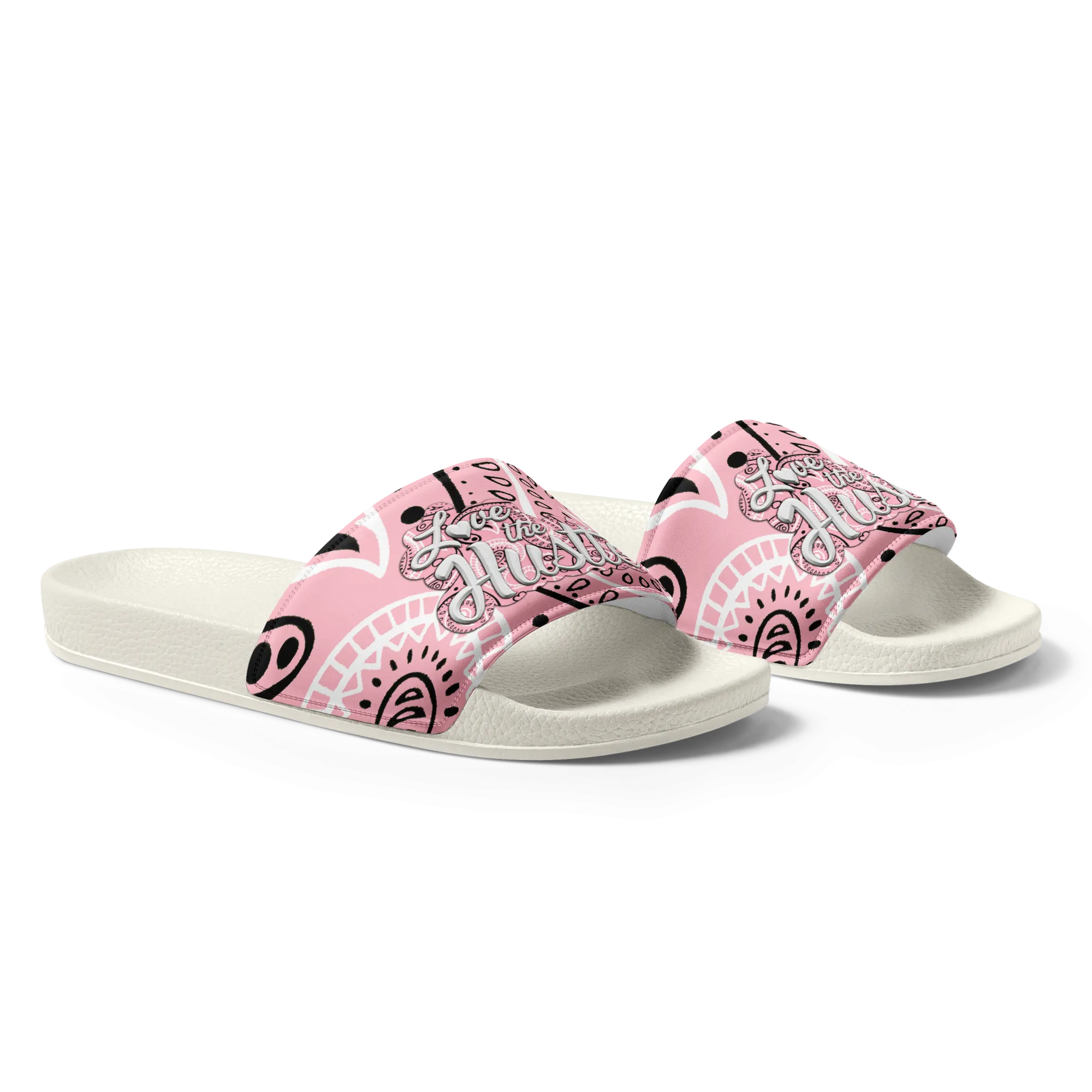 Love The Hustle™ Bandana Women's Slides, Light Pink Tops