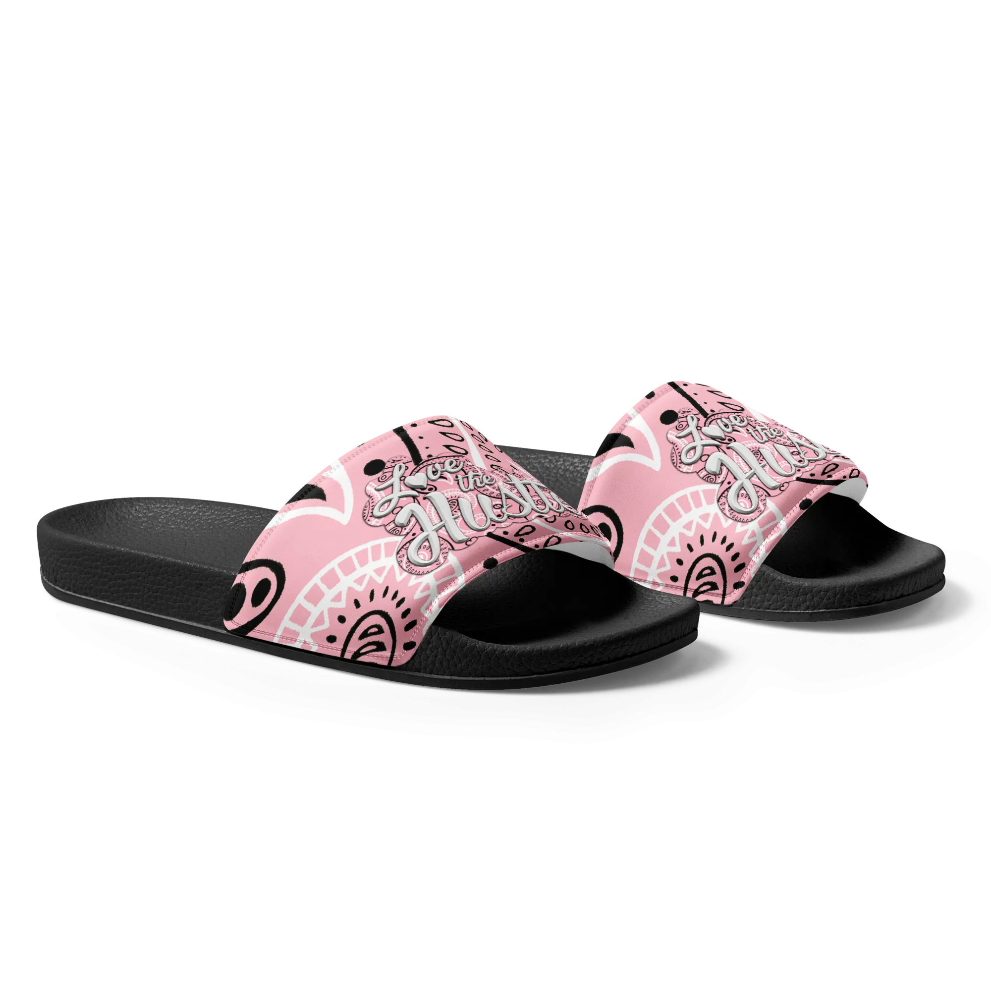 Love The Hustle™ Bandana Women's Slides, Light Pink Tops