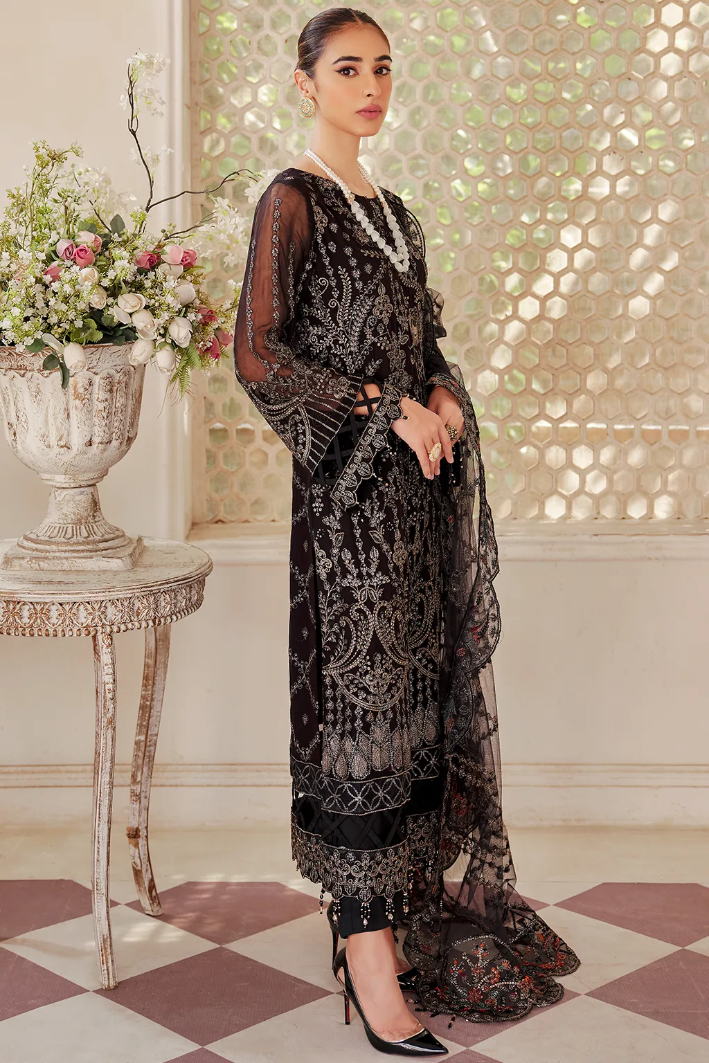 LX 08 | Collections Emaan Adeel Luxe Chiffon Collection 2023 | Unstitched and Stitched RTW Chiffon Embroidered Suits