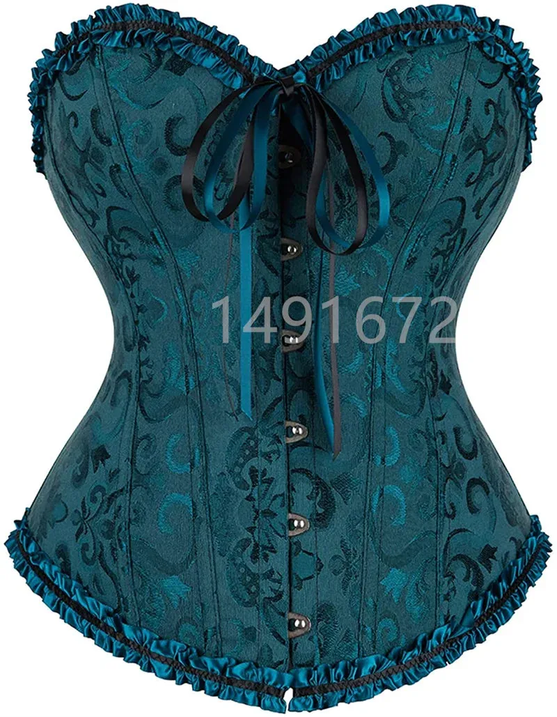 M White Corset Top Plus Size Women Bustier Overbust Sexy Lace up Floral Lingerie Vintage Victorian Fashion Black Red