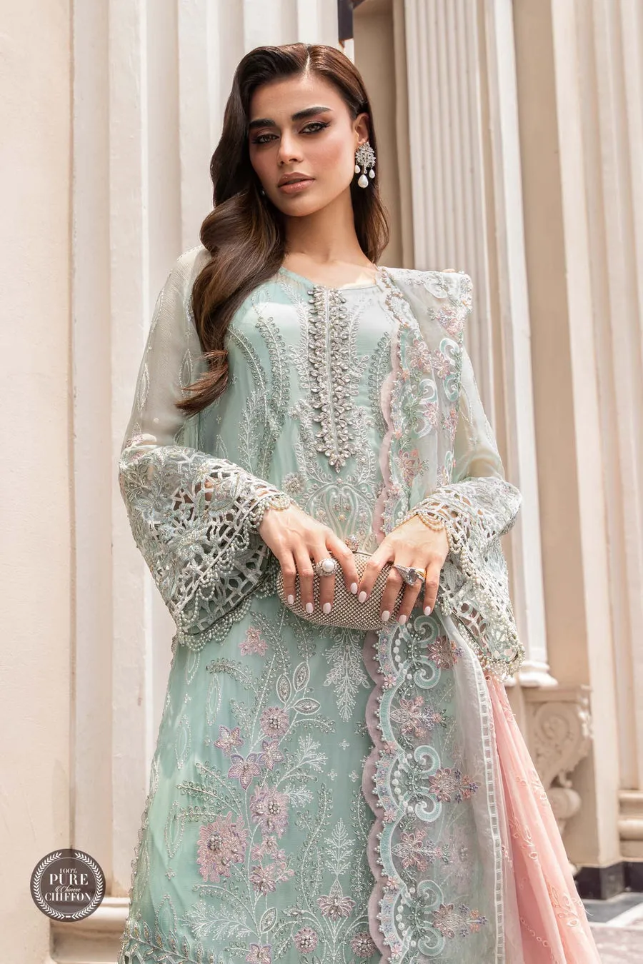 Maria.B | Embroidered Chiffon Collection '23 | MPC-23-104 mint green