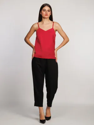 Maroon Solid Regular Tank Top