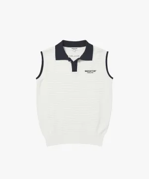 MCC Women's Sleeveless Knit Polo Shirt - White