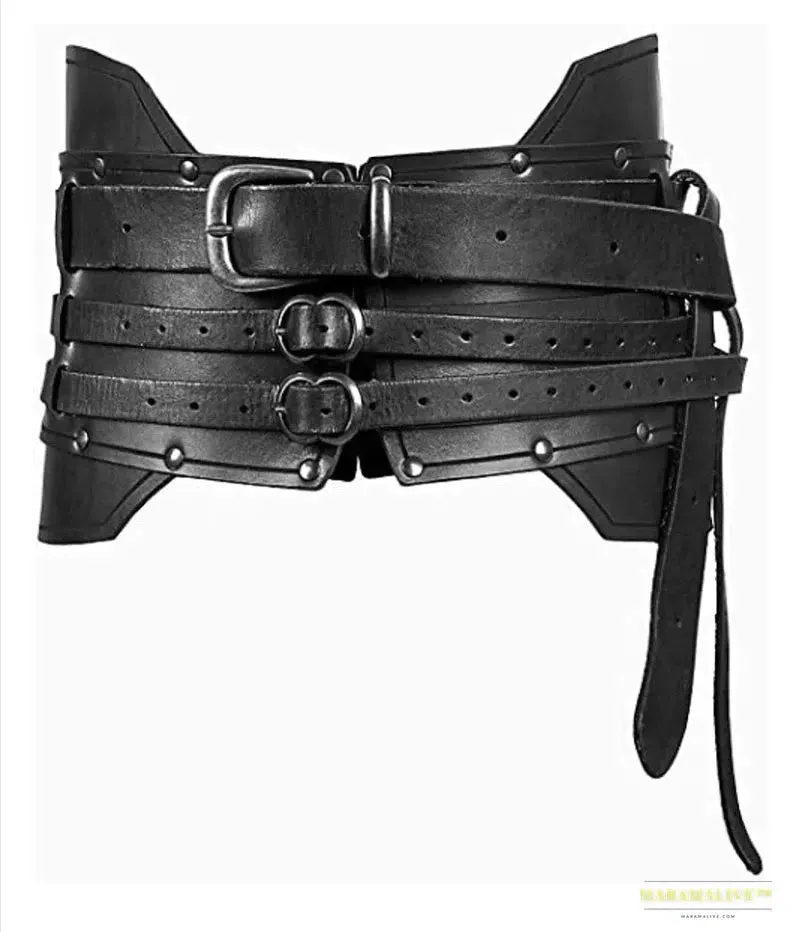 Medieval Retro Wide Knight Belt Armor - Men's Cosplay Costume - Women's Gothic Fancy Prop - Vintage PU Accessories