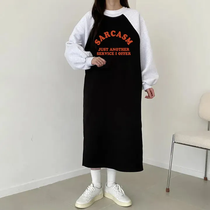 momentlover T-shirt skirt women's popular new autumn and winter popular casual dress velvet cotton Korean loose and thin letter long