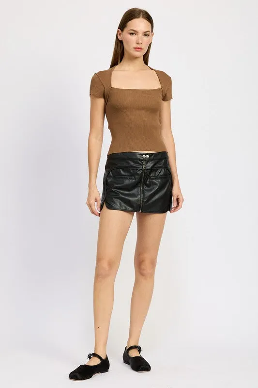 Moto Women's Mini Skirt With Zipper
