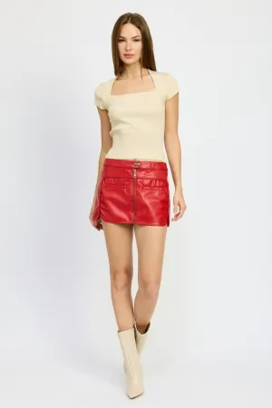 Moto Women's Mini Skirt With Zipper