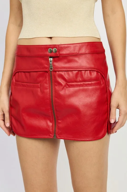 Moto Women's Mini Skirt With Zipper