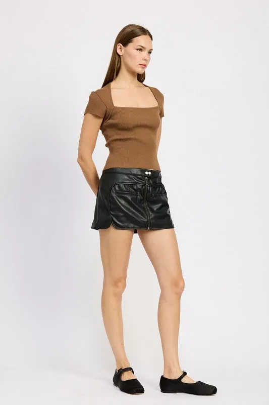 Moto Women's Mini Skirt With Zipper