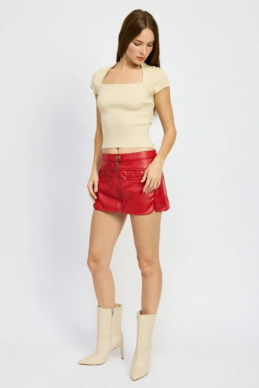 Moto Women's Mini Skirt With Zipper