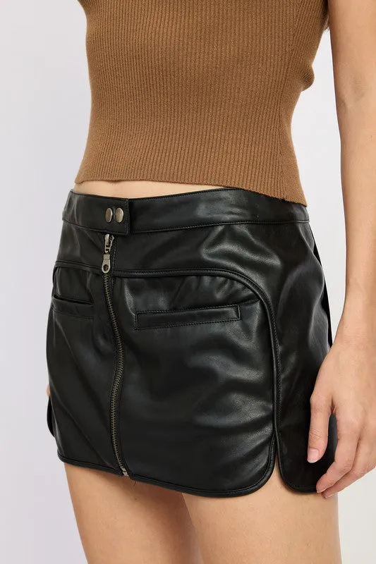 Moto Women's Mini Skirt With Zipper