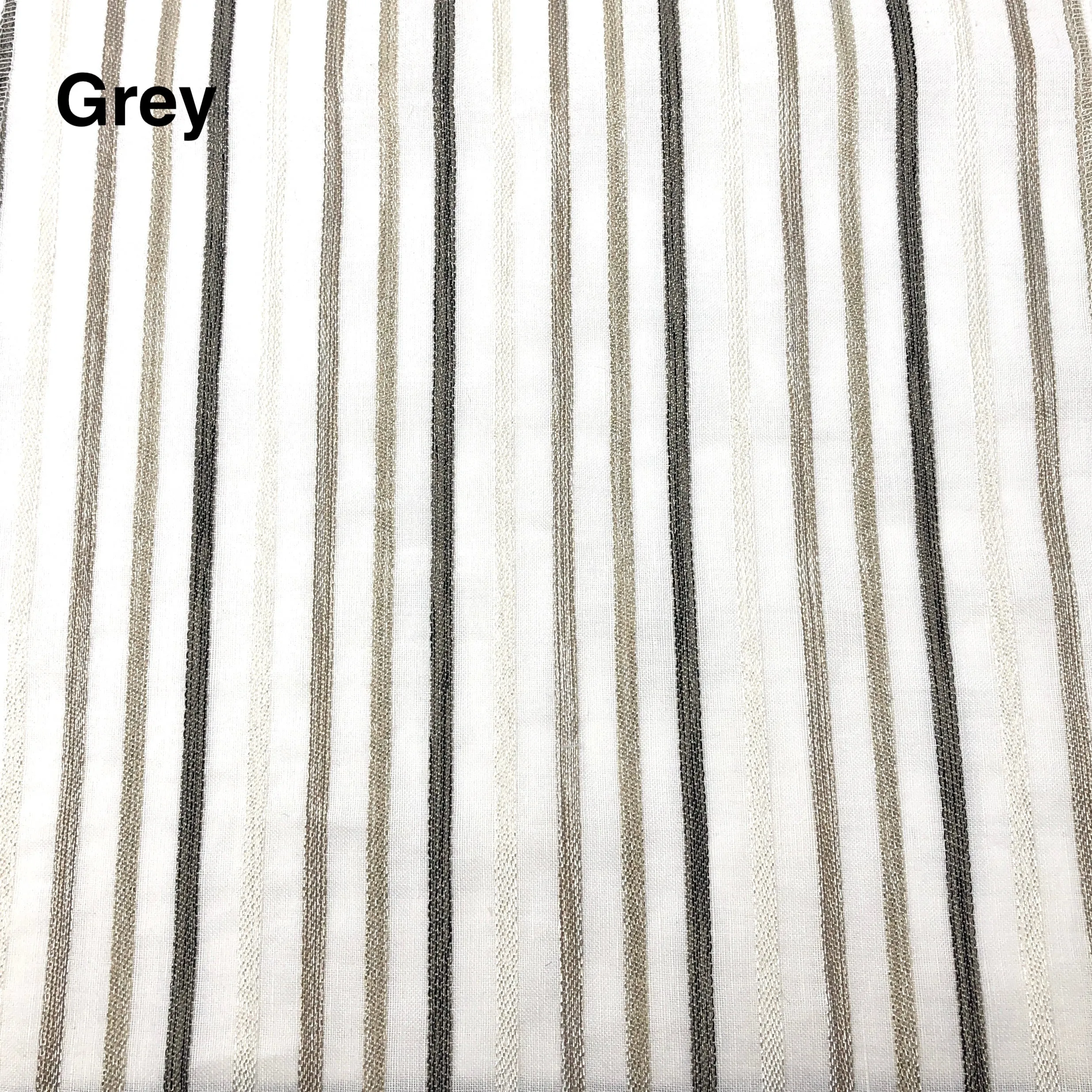 Multi Stripe Linen Blend Embroidered Grey Indigo Stripe Sheer Fabric By The Yard/CL1033