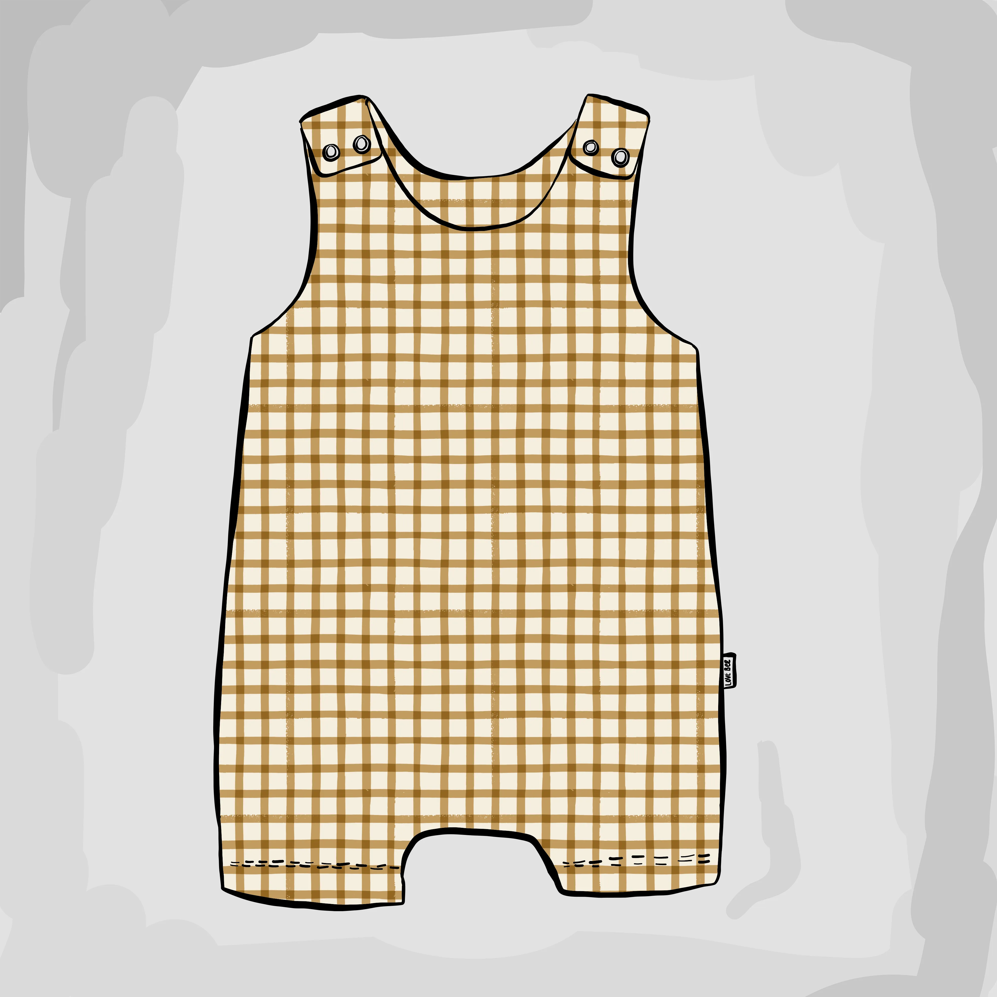 Mustard Gingham Short Romper