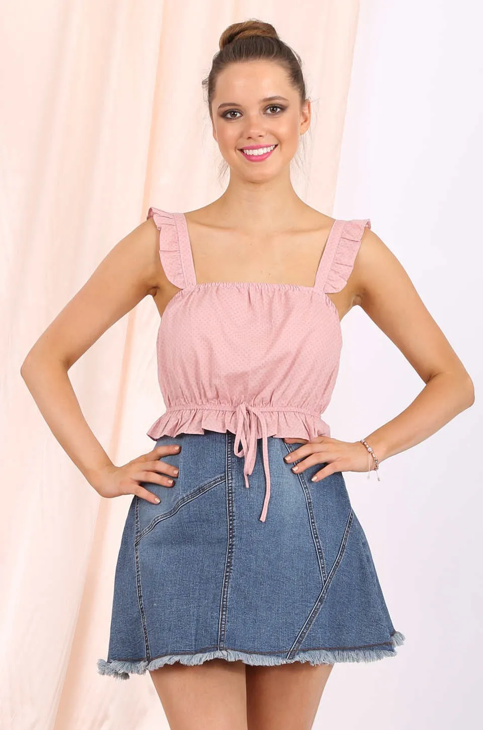 Mya cropped top in blush