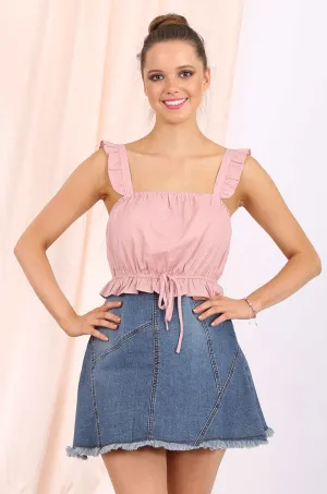 Mya cropped top in blush