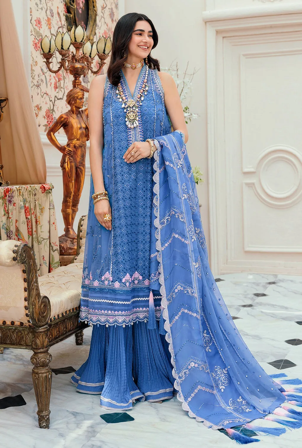 Noor Chiffon Laserkari 2023 by Saadia Asad | D-07