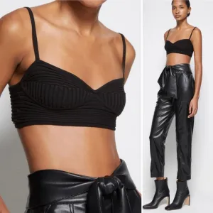 NWT SIMKHAI Black Signature Linden Bralette Size XS