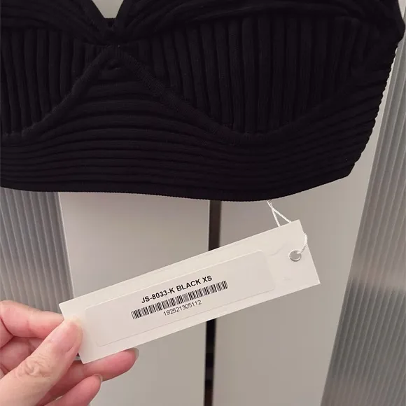NWT SIMKHAI Black Signature Linden Bralette Size XS