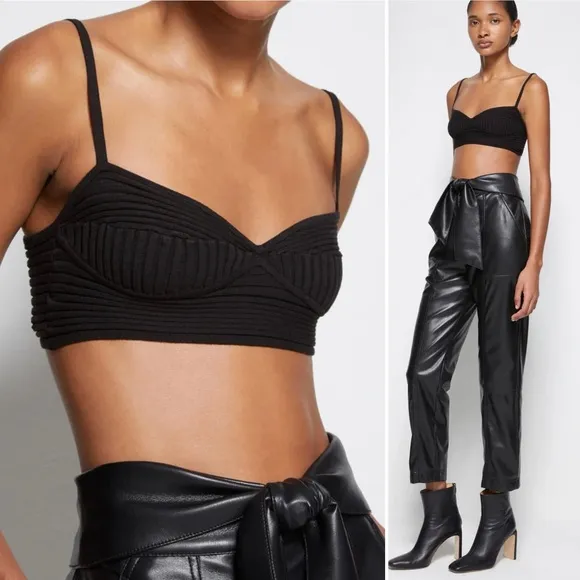 NWT SIMKHAI Black Signature Linden Bralette Size XS